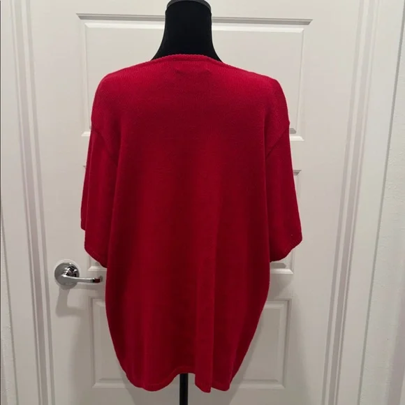 Susan Graver Red Nautical Cardigan - Picture 10 of 12